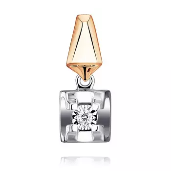 Подвеска из красного золота 585 пробы с бриллиантом