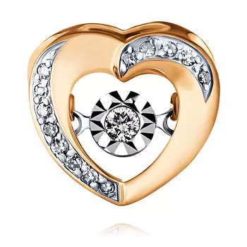 Подвеска из красного золота 585 пробы с бриллиантом