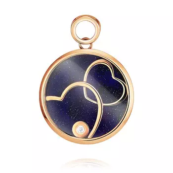 Подвеска из красного золота 585 пробы с бриллиантом