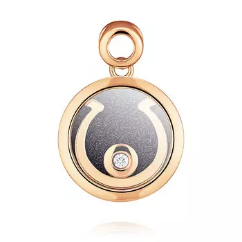 Подвеска из красного золота 585 пробы с бриллиантом