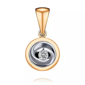 Подвеска из красного золота 585 пробы с бриллиантом