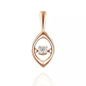 Подвеска из красного золота 585 пробы с бриллиантом