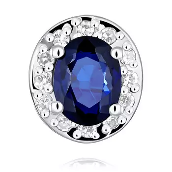 Подвеска из красного золота 585 пробы с бриллиантом и сапфиром