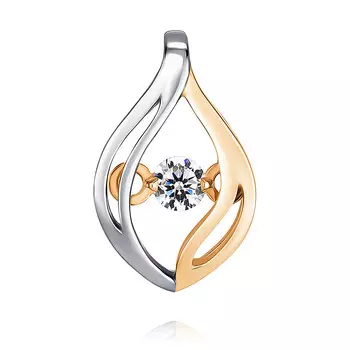 Подвеска из красного золота 585 пробы с фианитом