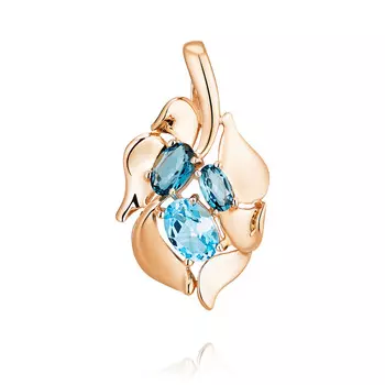 Подвеска из красного золота 585 пробы с миксом вставок