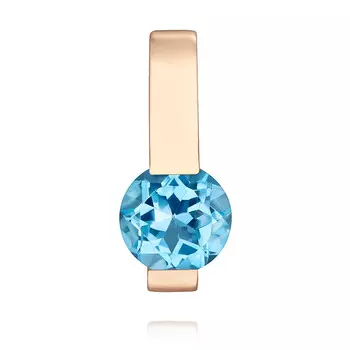 Подвеска из красного золота 585 пробы с топазом