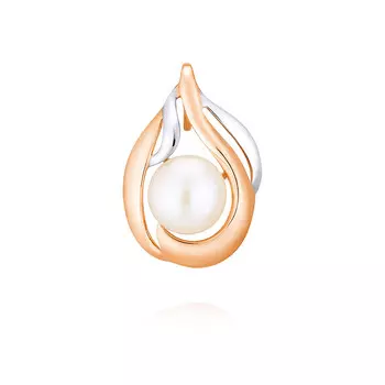Подвеска из красного золота 585 пробы с жемчугом