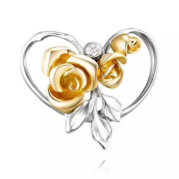 Подвеска из желтого золота 585 пробы с бриллиантом