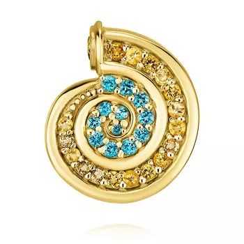 Подвеска из желтого золота 585 пробы с топазом, цитрином