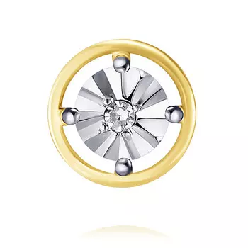 Подвеска из желтого золота 585 пробы с бриллиантом