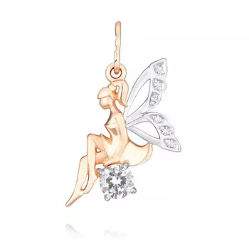 Подвеска с фианитом из золота 585 пробы