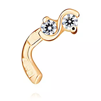 Серьга из красного золота 585 пробы с фианитом