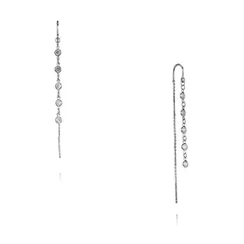 Серьги из белого золота 585 пробы с фианитом