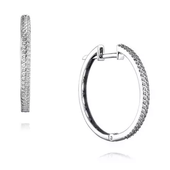 Серьги из белого золота 585 пробы с бриллиантом