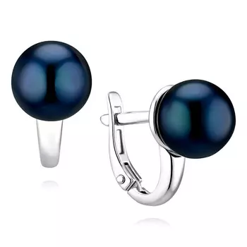 Серьги из белого золота 585 пробы с жемчугом