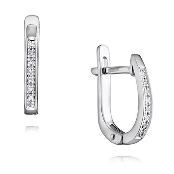 Серьги из белого золота 585 пробы с бриллиантом