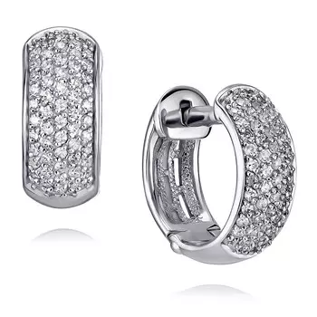 Серьги из белого золота 585 пробы с бриллиантом