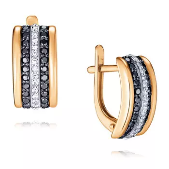 Серьги из красного золота 585 пробы с бриллиантом