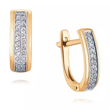 Серьги из красного золота 585 пробы с бриллиантом