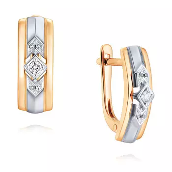 Серьги из красного золота 585 пробы с бриллиантом