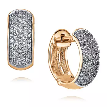 Серьги из красного золота 585 пробы с бриллиантом