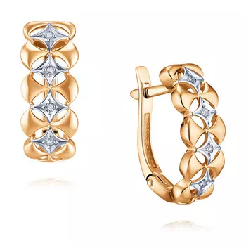 Серьги из красного золота 585 пробы с бриллиантом