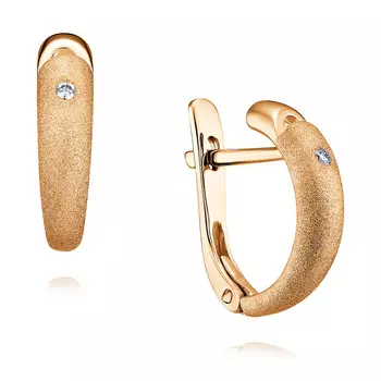 Серьги из красного золота 585 пробы с бриллиантом