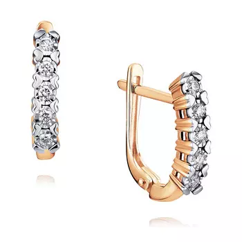 Серьги из красного золота 585 пробы с бриллиантом