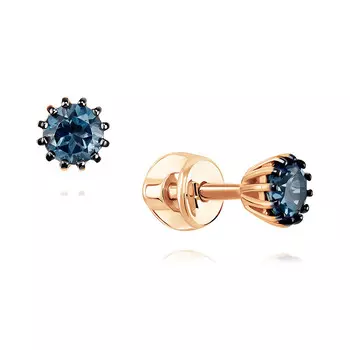 Серьги из красного золота 585 пробы с топазом