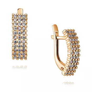 Серьги из красного золота 585 пробы с фианитом