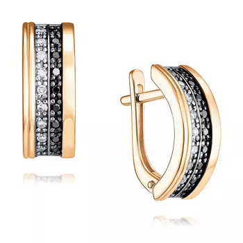 Серьги из красного золота 585 пробы с бриллиантом