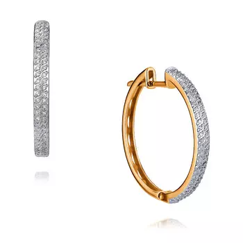 Серьги из красного золота 585 пробы с бриллиантом