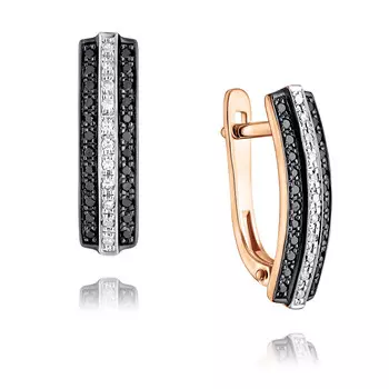 Серьги из красного золота 585 пробы с бриллиантом