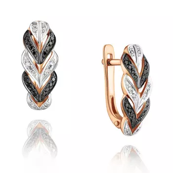 Серьги из красного золота 585 пробы с бриллиантом