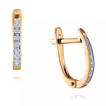 Серьги из красного золота 585 пробы с бриллиантом