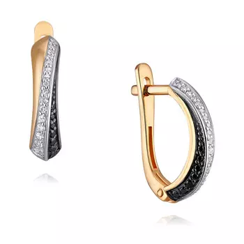 Серьги из красного золота 585 пробы с бриллиантом