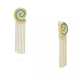 Серьги из желтого золота 585 пробы с топазом