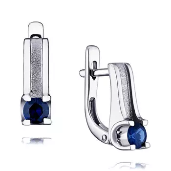 Серьги из золота 585 пробы с сапфиром