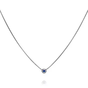 Шейное украшение из белого золота 585 пробы с сапфиром