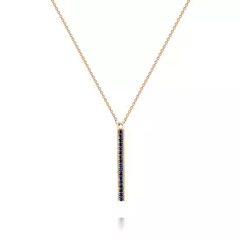 Шейное украшение из красного золота 585 пробы с сапфиром