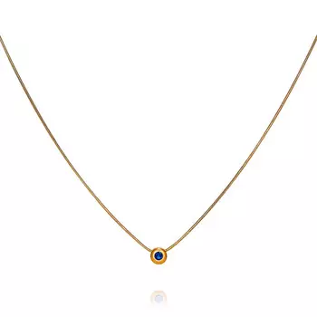 Шейное украшение из красного золота 585 пробы с сапфиром