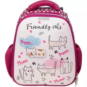 №1 School Ранец Friendly cats (экокожа)