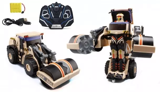 1 Toy Робот-трансформер Строительный каток на р/у