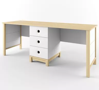 38 Попугаев Стол для двух детей с тумбой Робин Wood Лайт 196x60