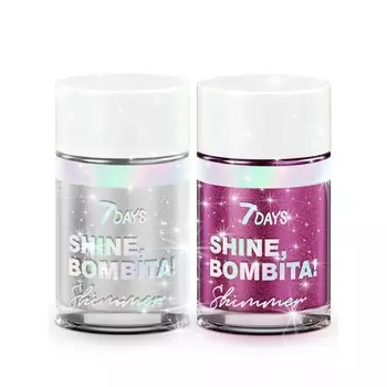 7Days Набор шиммер для глаз, лица и тела shine bombita 2 средства