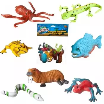 ABtoys Фигурки-тянучки Юный натуралист Морские обитатели и рептилии