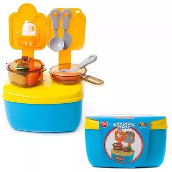 ABtoys Игровой набор Помогаю маме Кухня-мини в чемоданчике