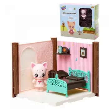 ABtoys Игровой набор Уютный дом Домик для кошки Спальня