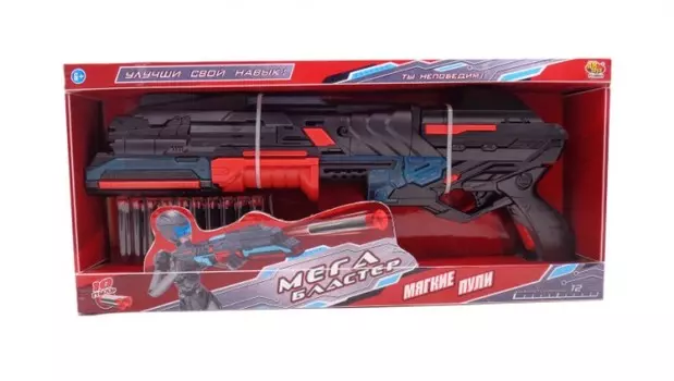 ABtoys Мегабластер, стреляющий мягкими снарядами 10 шт.