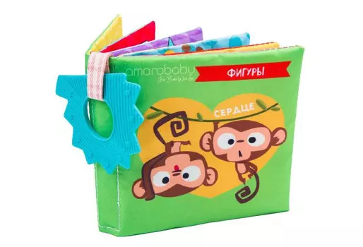 AmaroBaby Книжка-игрушка с грызунком Soft Book Фигуры
